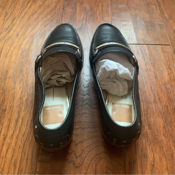 Dolce Vita Black Leather Loafer with Croc Detail - Size 7.5 - Picture 3 of 10